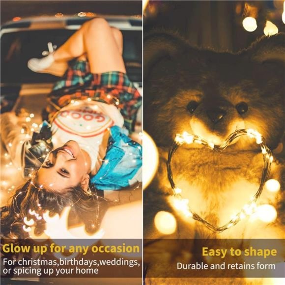 USB Fairy String Lights w/ Remote + Power Adapter 66 Feet 200 Led Firefly Lights - Picture 3 of 6